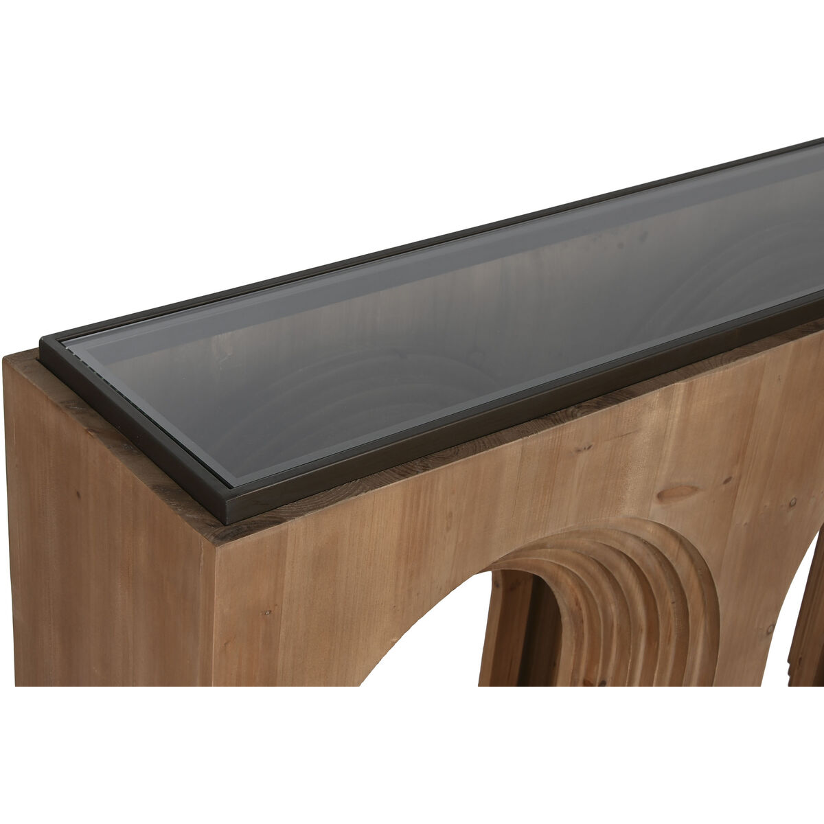 Console Home ESPRIT Glass Spruce 122 x 30 x 80 cm-2