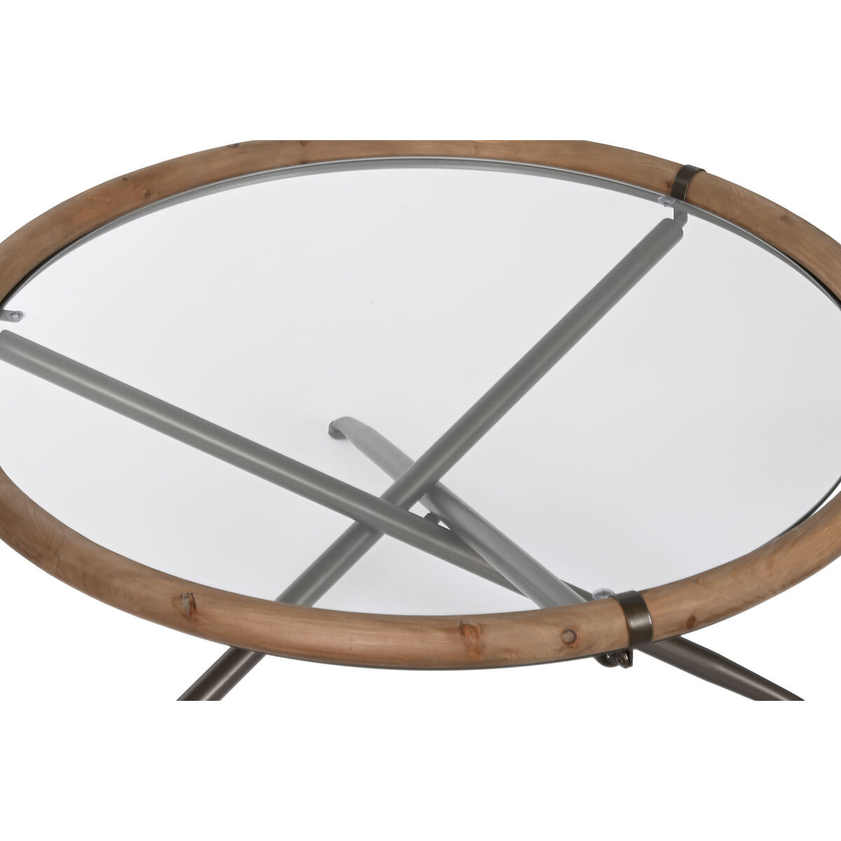 Кофейный столик Home ESPRIT Стеклянный древесина ели 100 x 100 x 40 cm-2