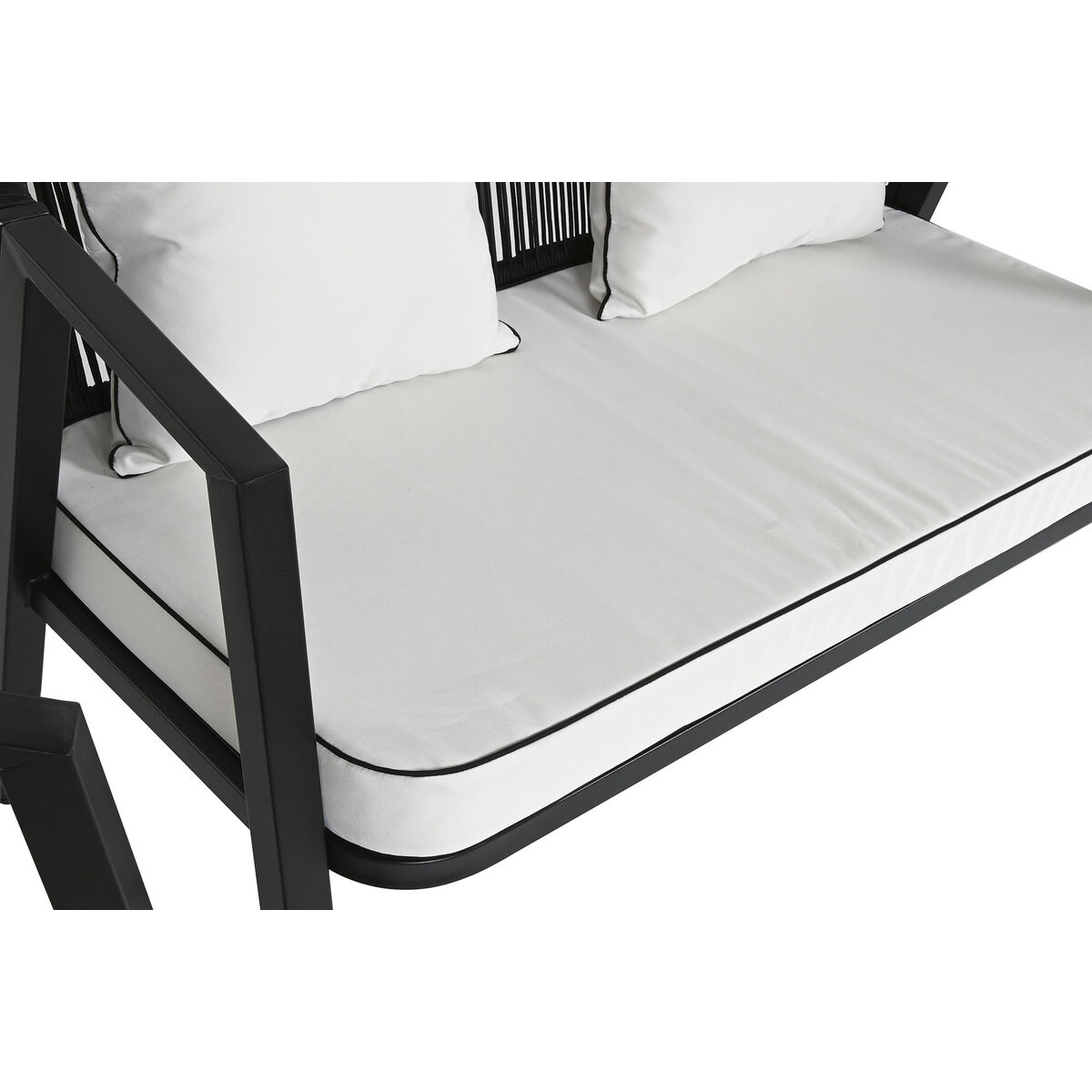 Set Tisch und 3 Sessel Home ESPRIT Schwarz Glas Stahl 123 x 66 x 72 cm-3