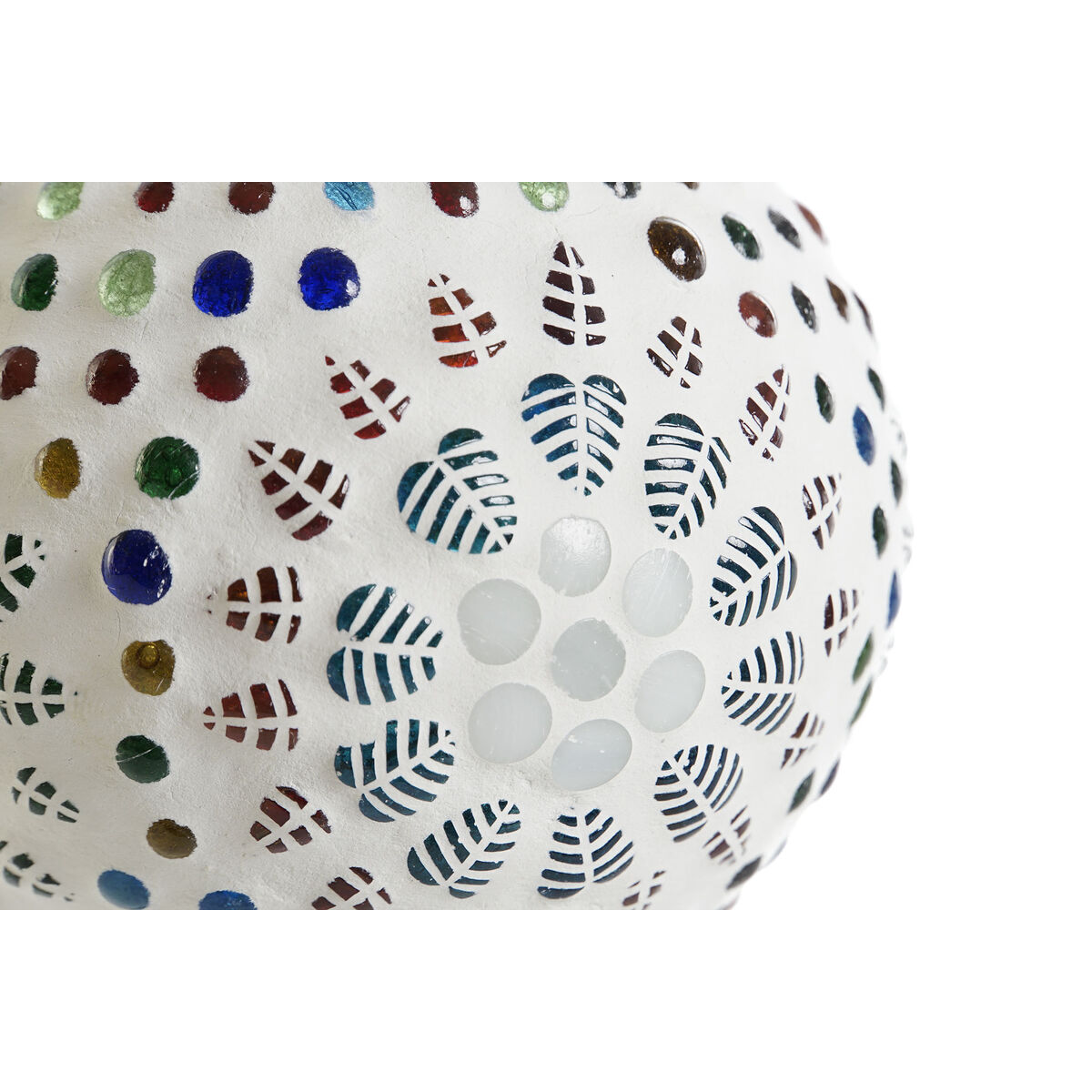 Подсвечник DKD Home Decor Белый Разноцветный Стеклянный 11 x 11 x 7 cm-2