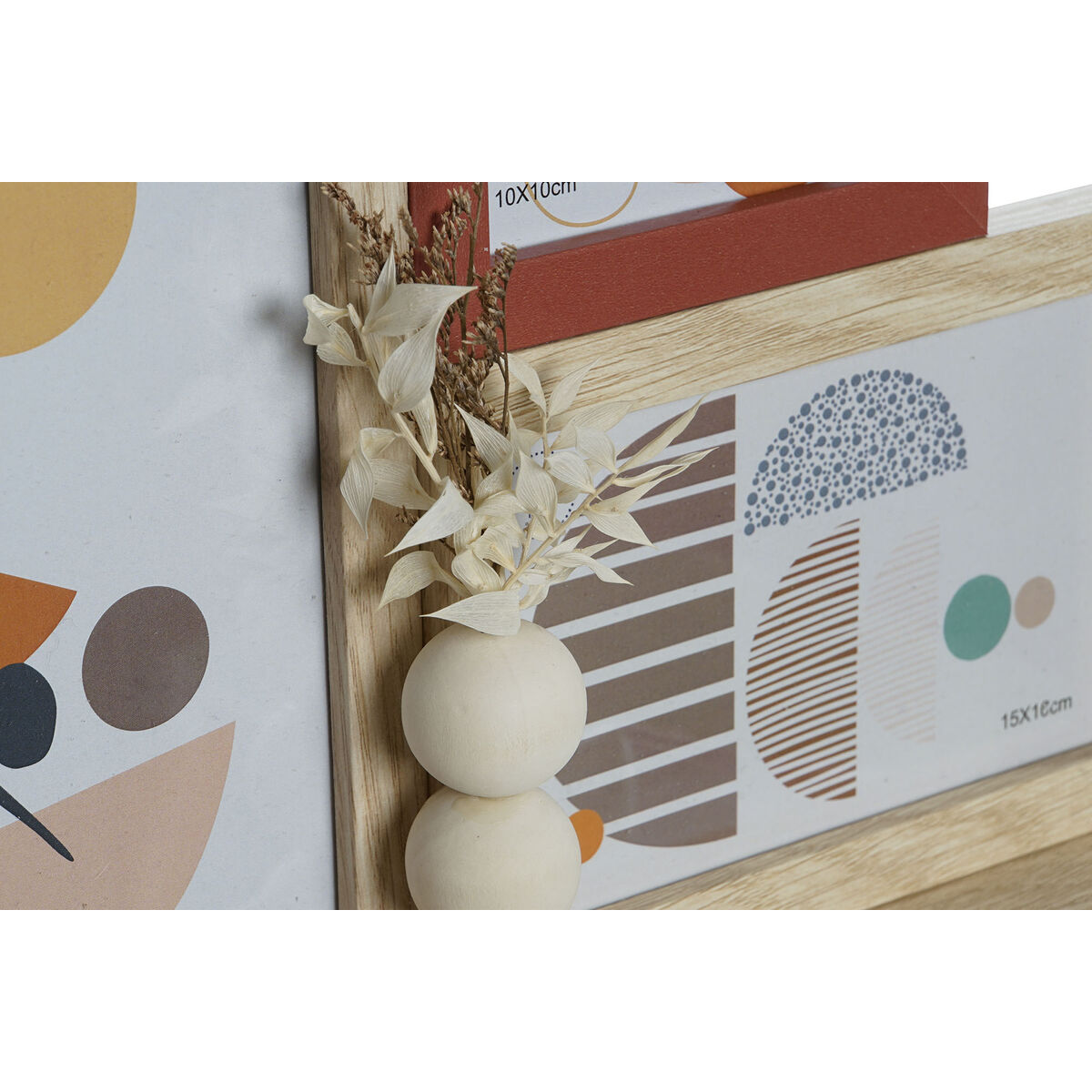 Фото рамасы Home ESPRIT Табиғи терракот Шыны ағаш MDF қала 36 x 7 x 26 см-3