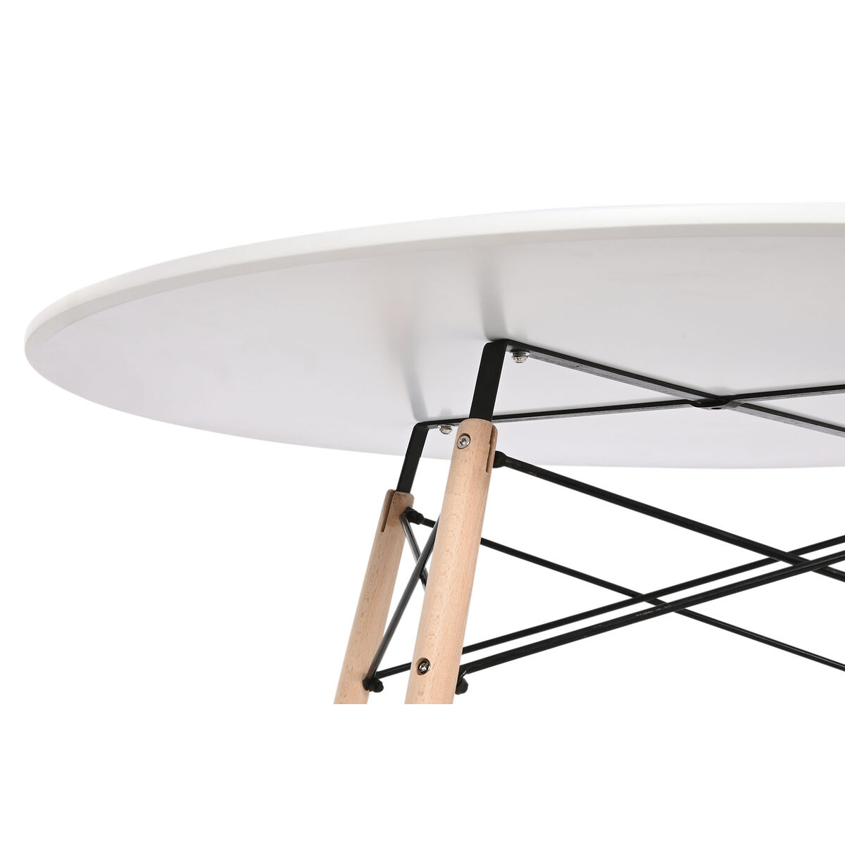 Mesa de jantar Home SPORT Branco Preto Bbereza Madeira MDF 120 x 120 x 74 cm-4