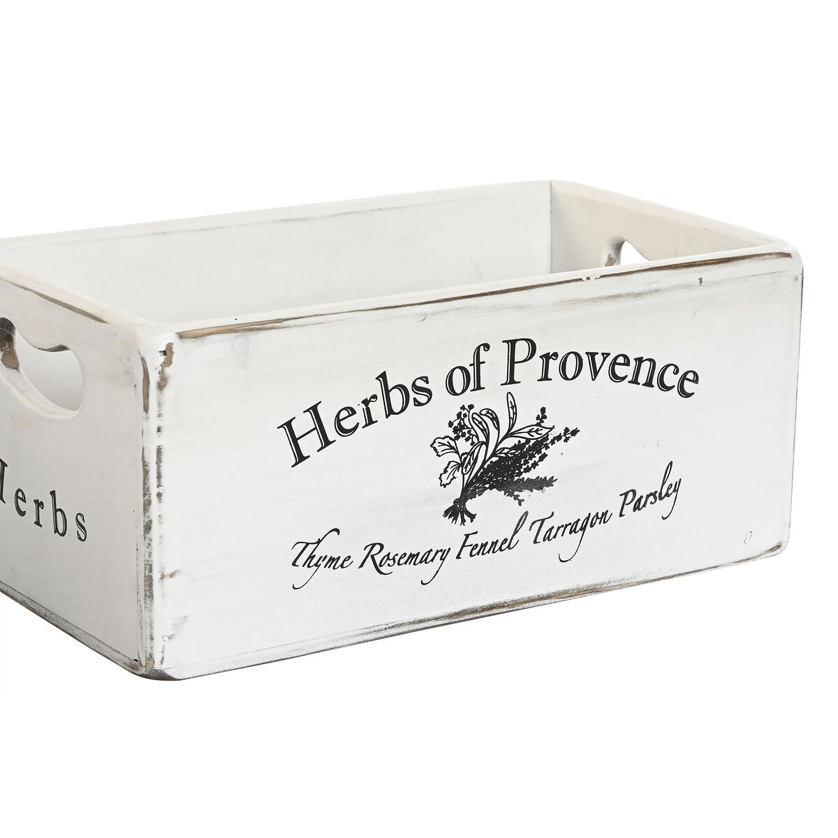 Ящики для хранения Home ESPRIT Herbs of Provence Белый древесина ели 34 x 22 x 15 cm 4 Предметы-2