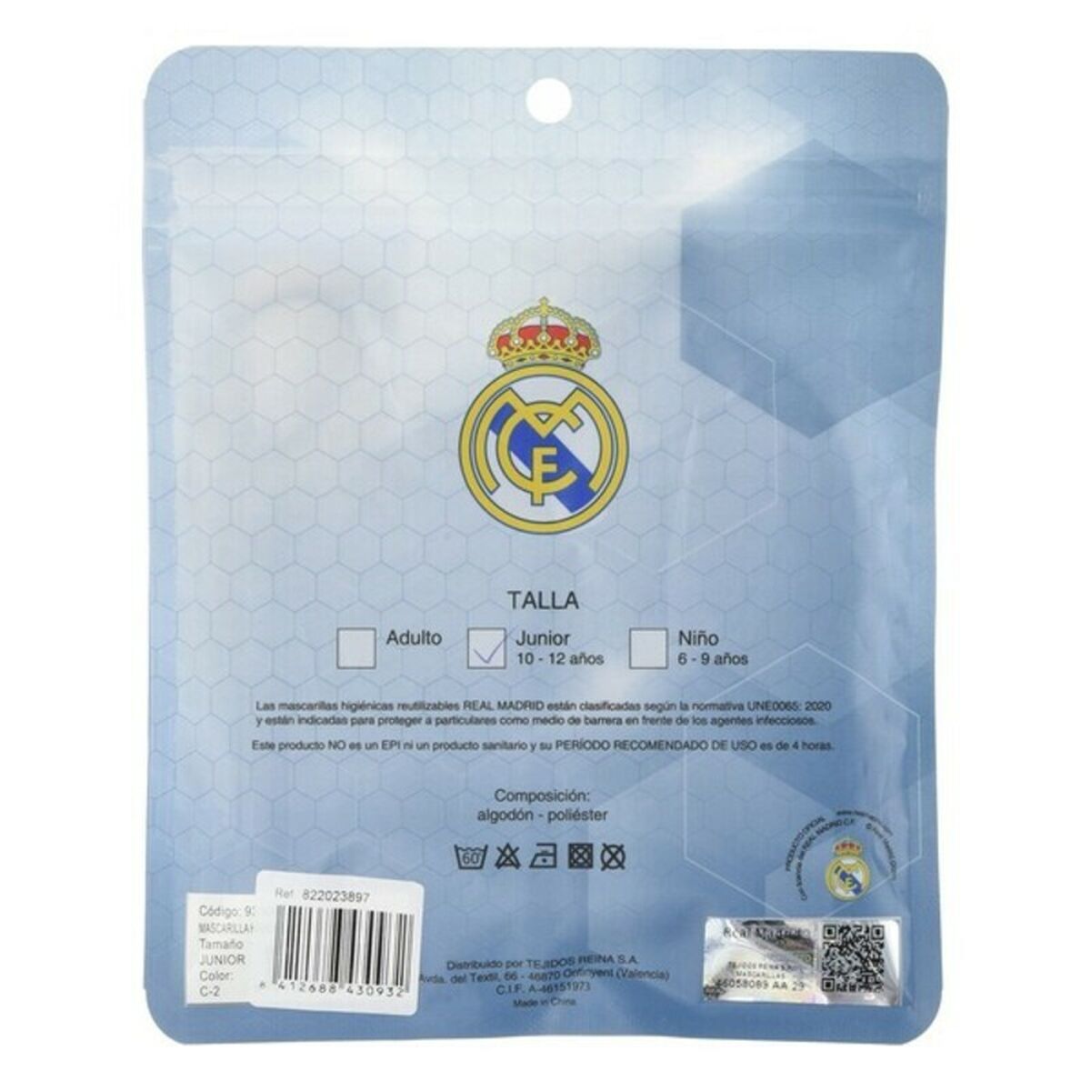 Гигиеническая маска многоразового использования Real Madrid C.F. Синий-5