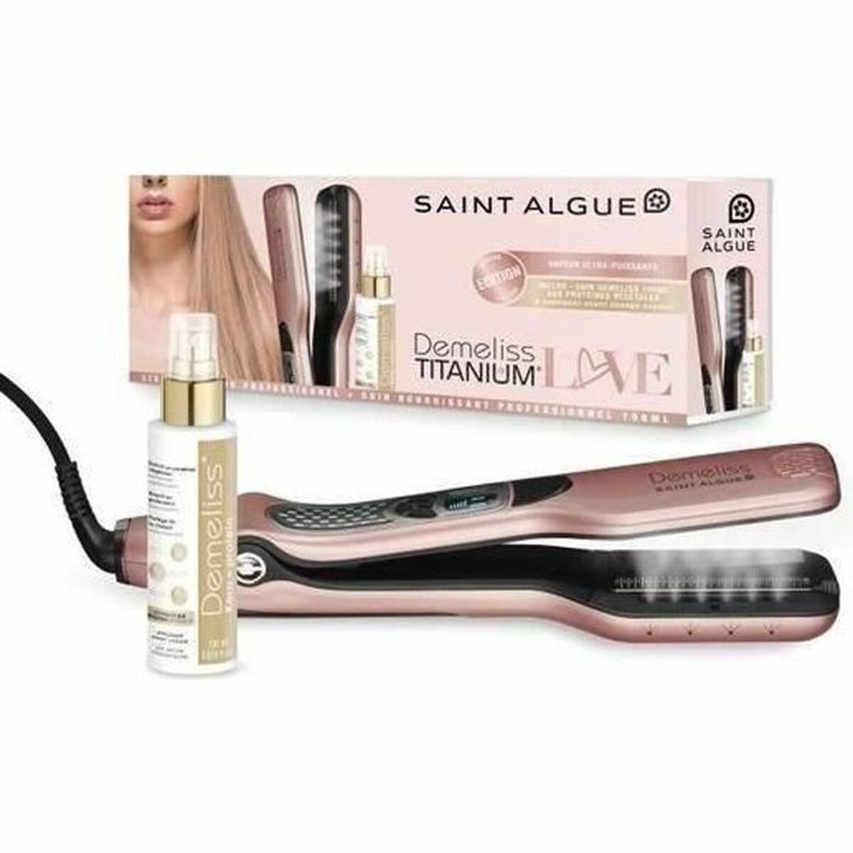 Щипцы для волос Saint-Algue Demeliss TITANIUM Love Edition 85 W Розовый-4