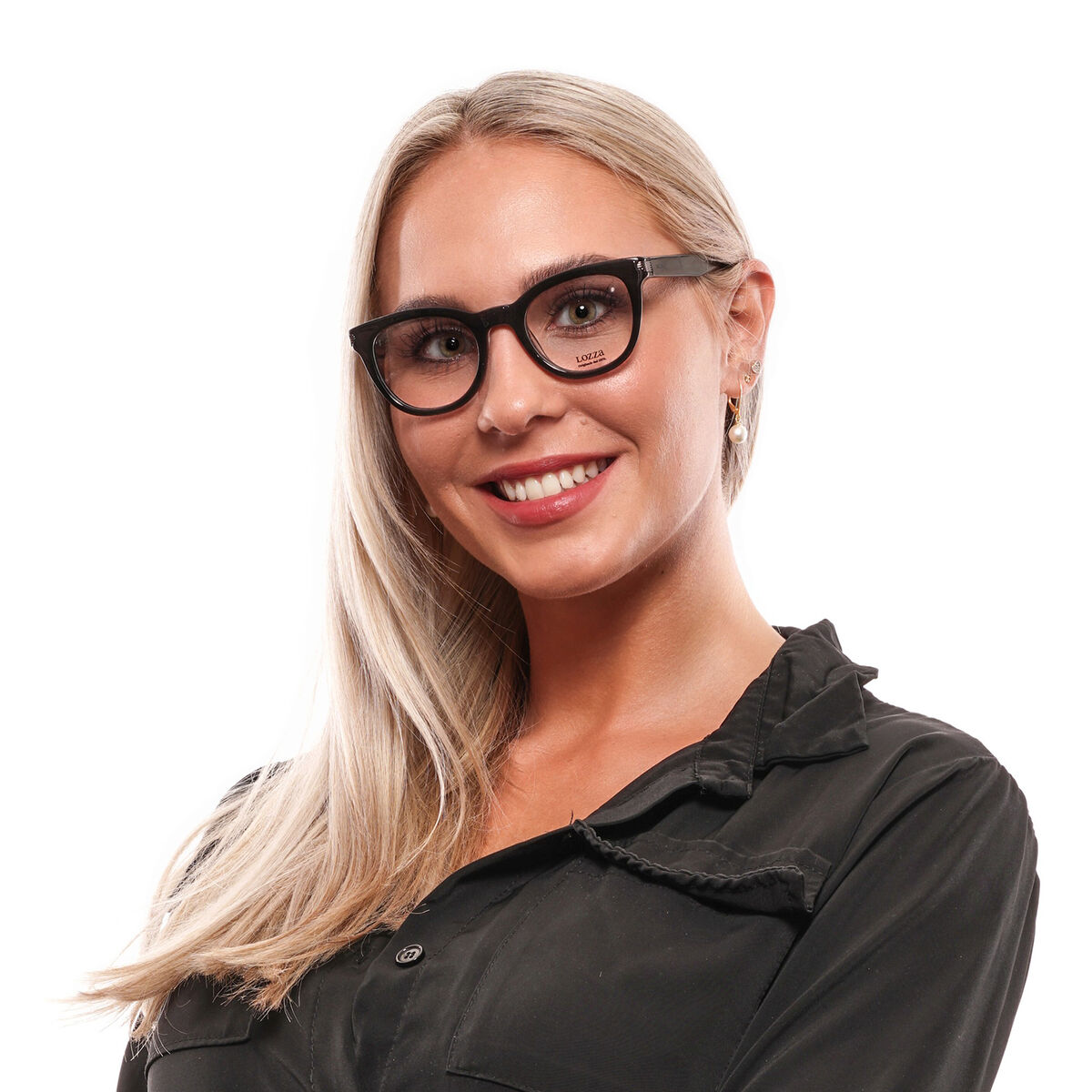 Montagem feminina para óculos Lozza VL4124 47BLKY-4