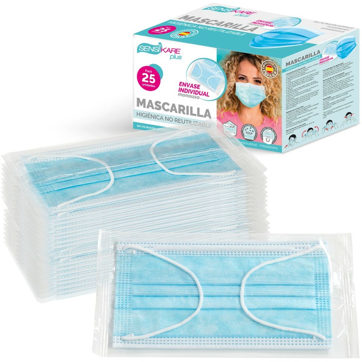 Box of hygienic masks SensiKare 25 Items (12 pieces)-2
