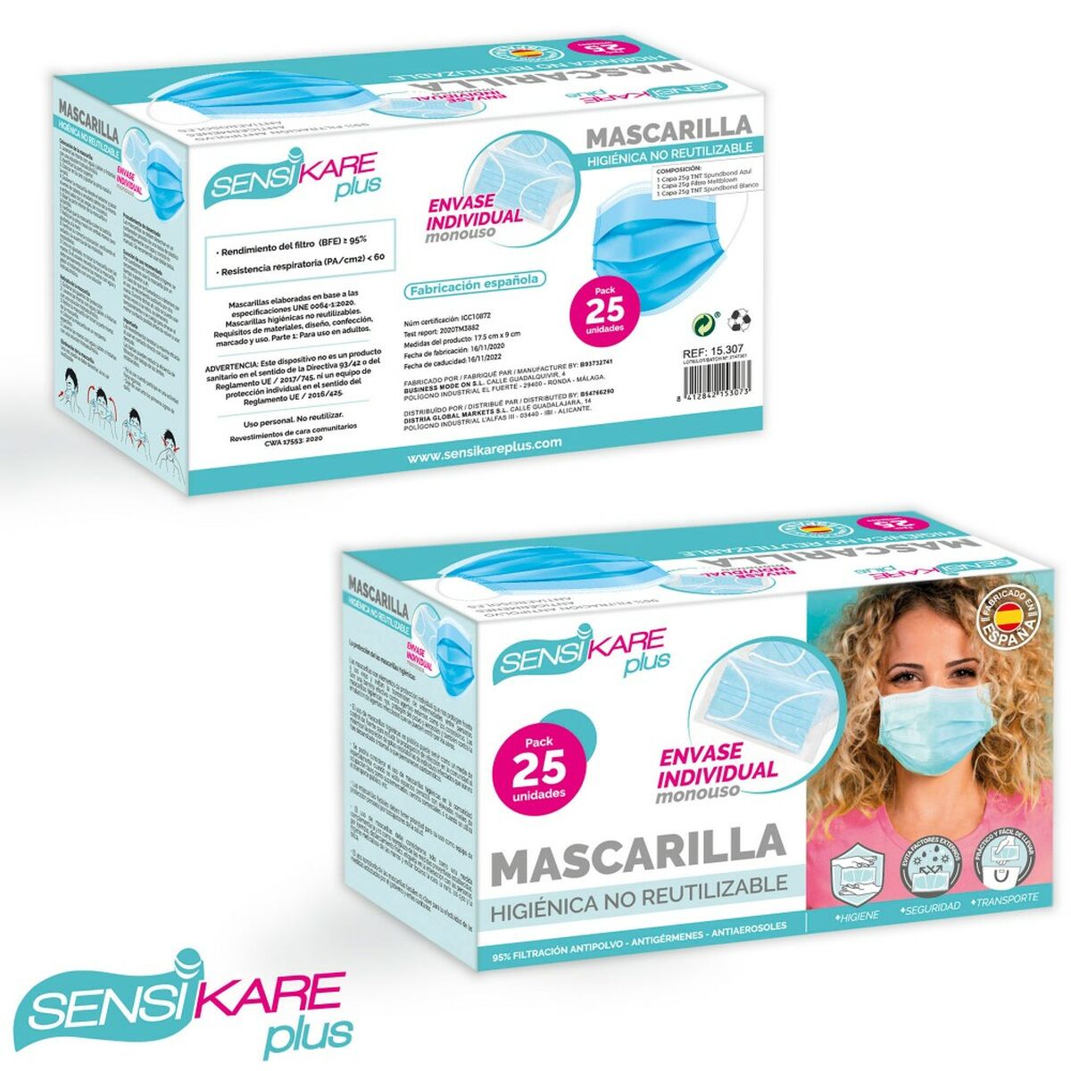 Box of hygienic masks SensiKare 25 Items (12 pieces)-5