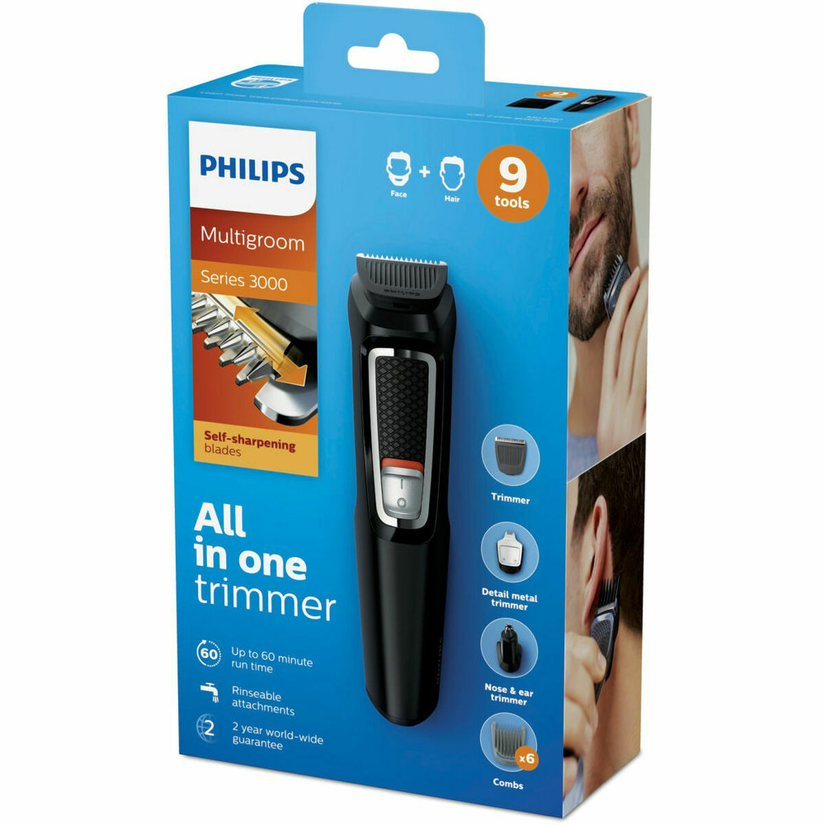 Электробритва на аккумуляторе Philips Cara y cabello 9 en 1 con 9 herramientas-3