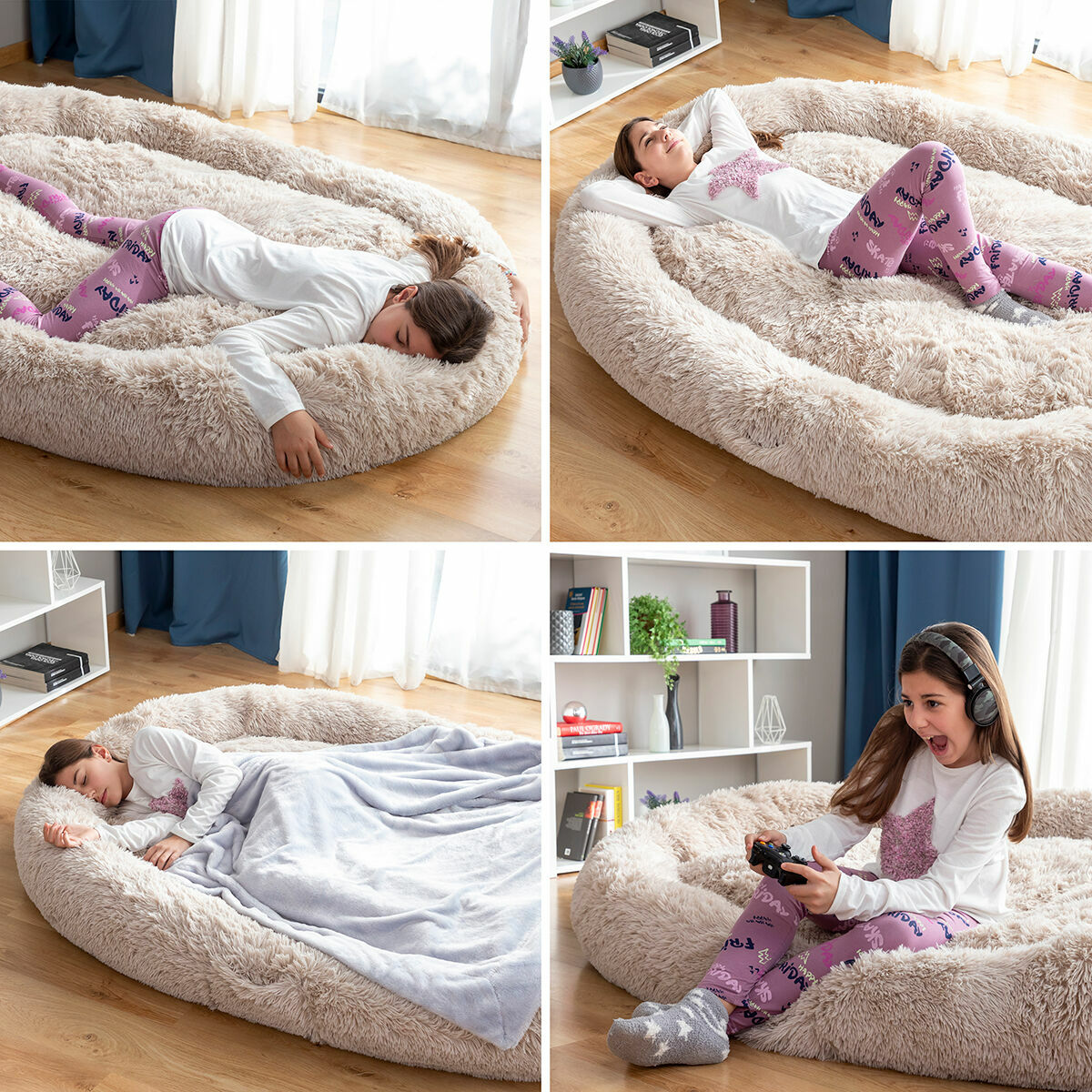 Лежанка для собак и людей | Human Dog Bed XXL InnovaGoods Beige-2