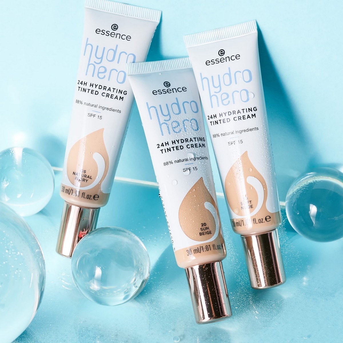 Увлажняющий крем с цветом Essence Hydro Hero 20-sun beige SPF 15 (30 ml)-5