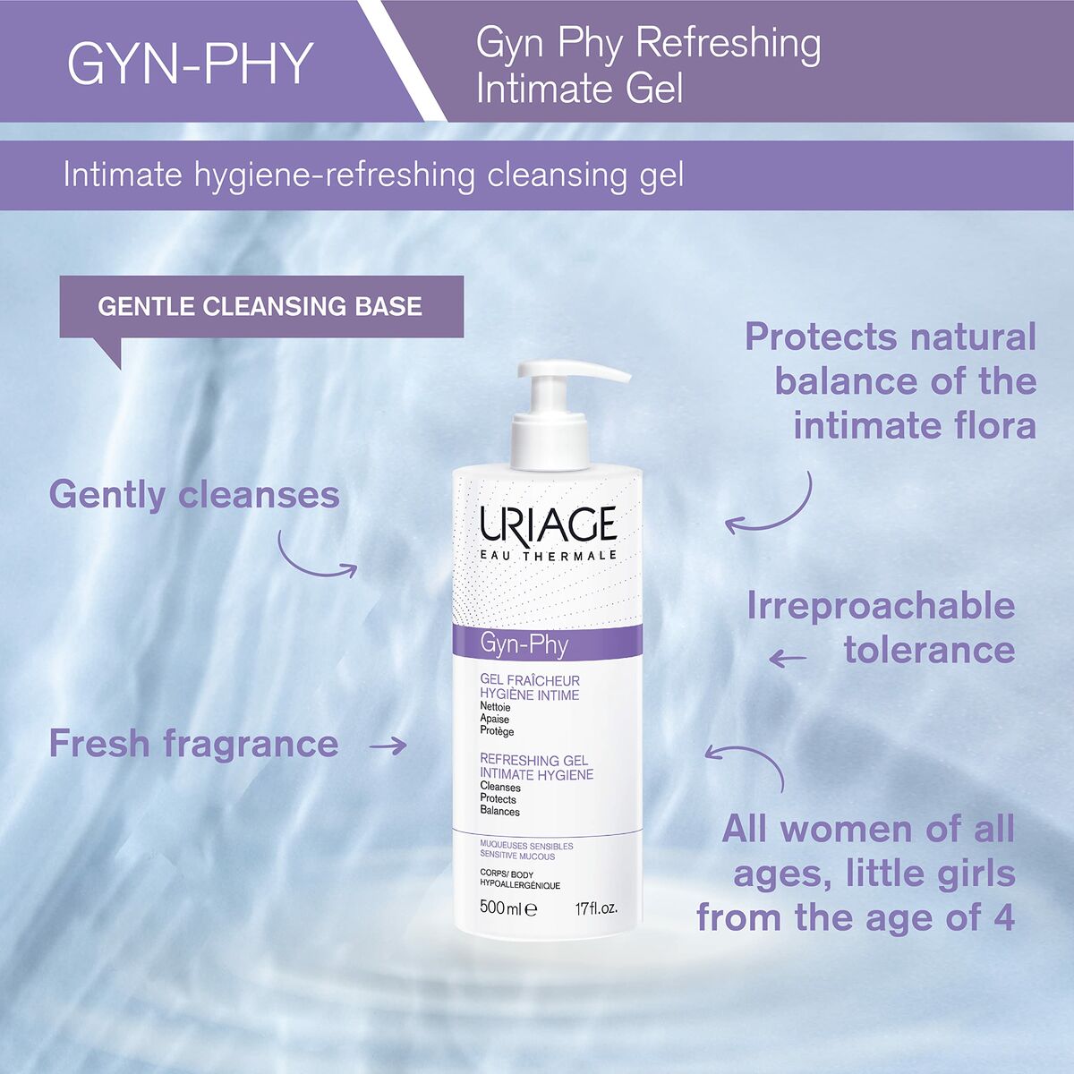 Gel para o chuveiro Uriage Phy 500 ml-2