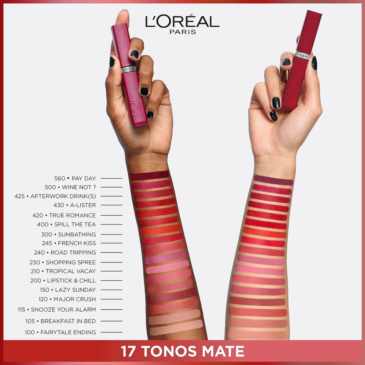 Rossetto liquido L'Oreal Make Up Infailible Matte Resistance Spill the Tea N° 400 (1 pezzo)-7