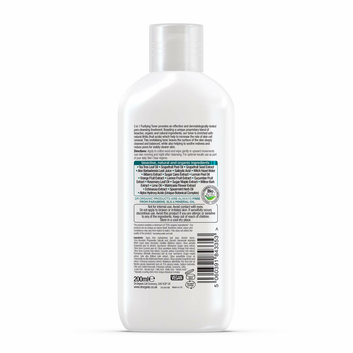Тоник для лица Dr.Organic Skin Clear 200 ml Очищающий-2
