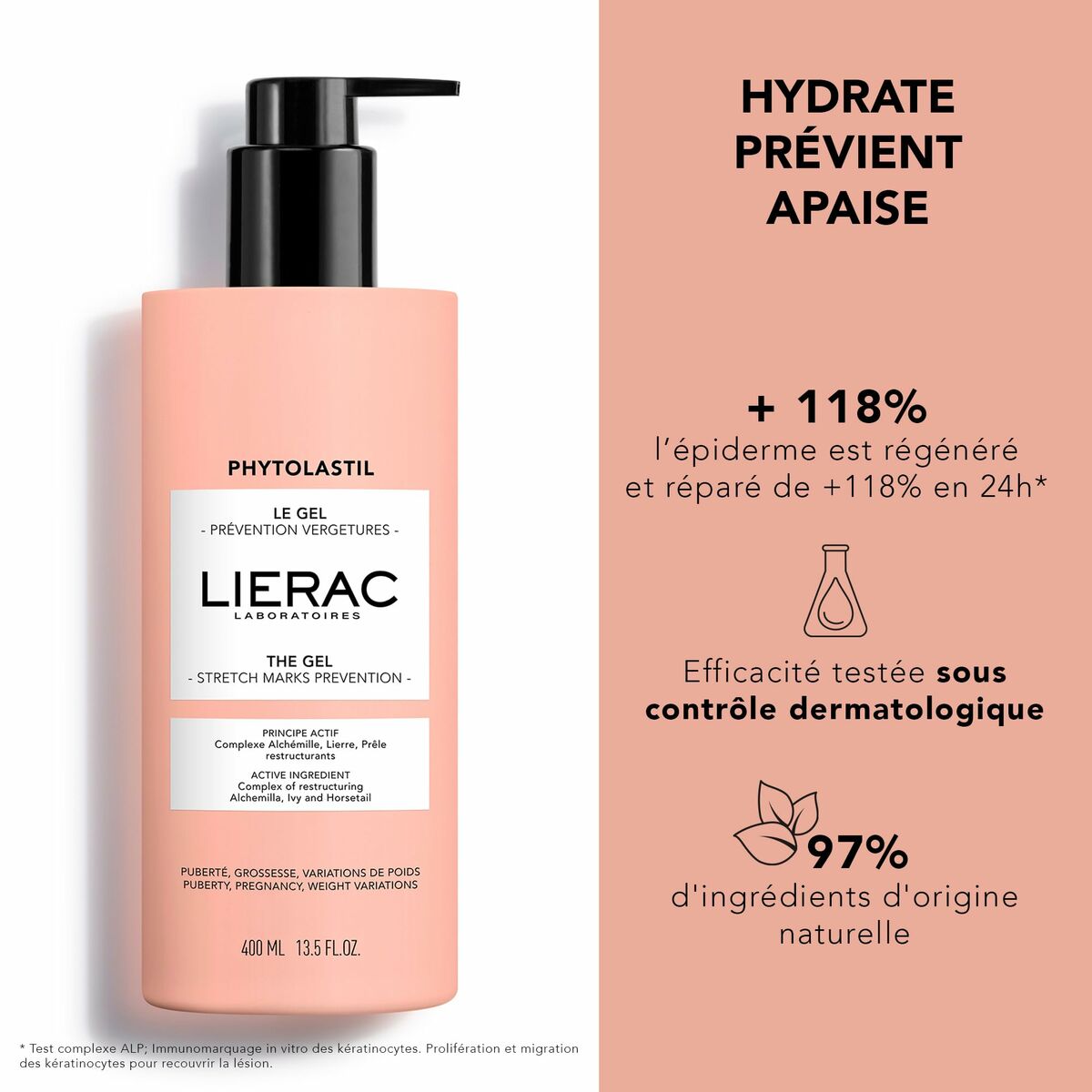 Body cream against stretch marks Lierac PHYTOLASTIL 400 ml Gel-2