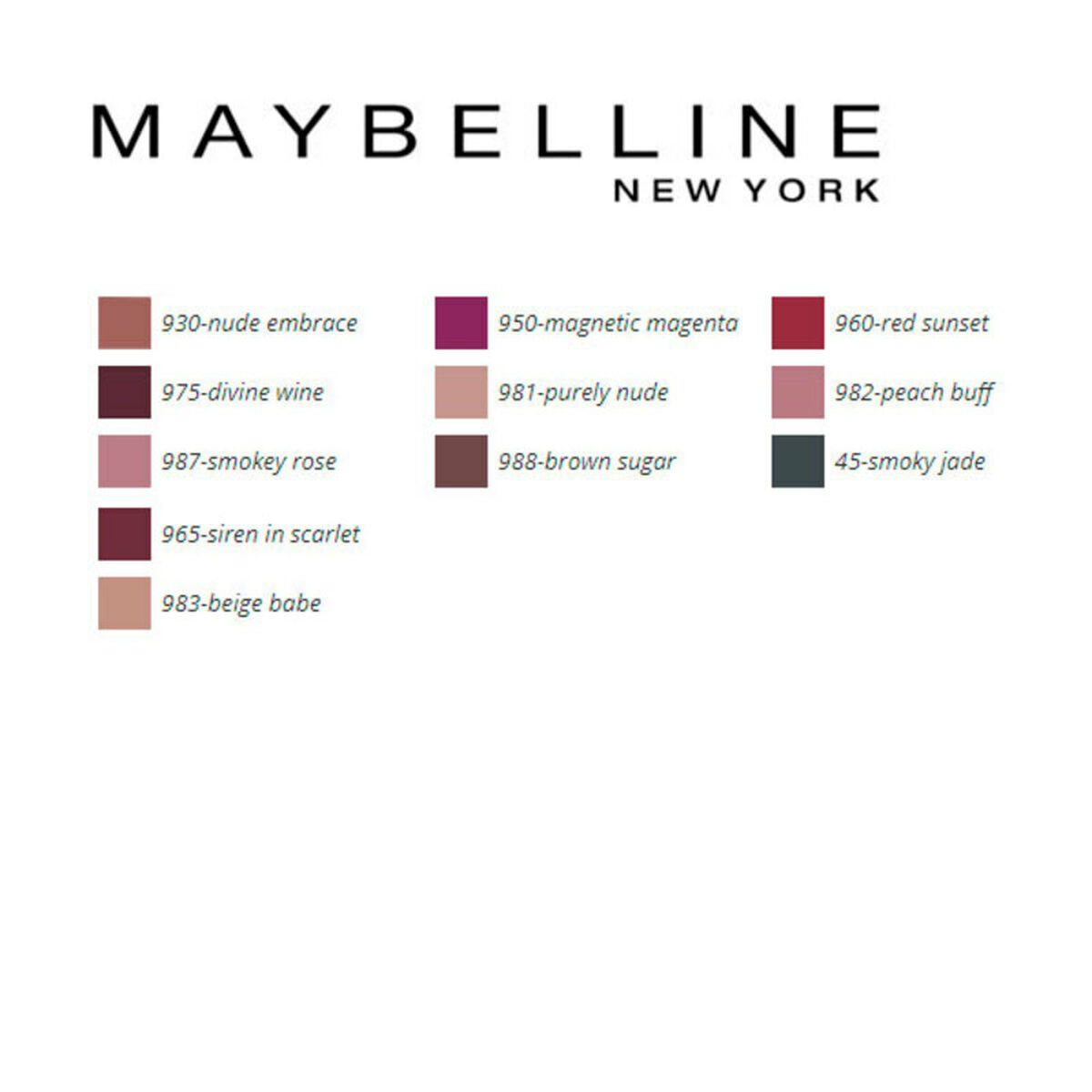 Renk sansasyonel Mates Maybelline Ruj-2