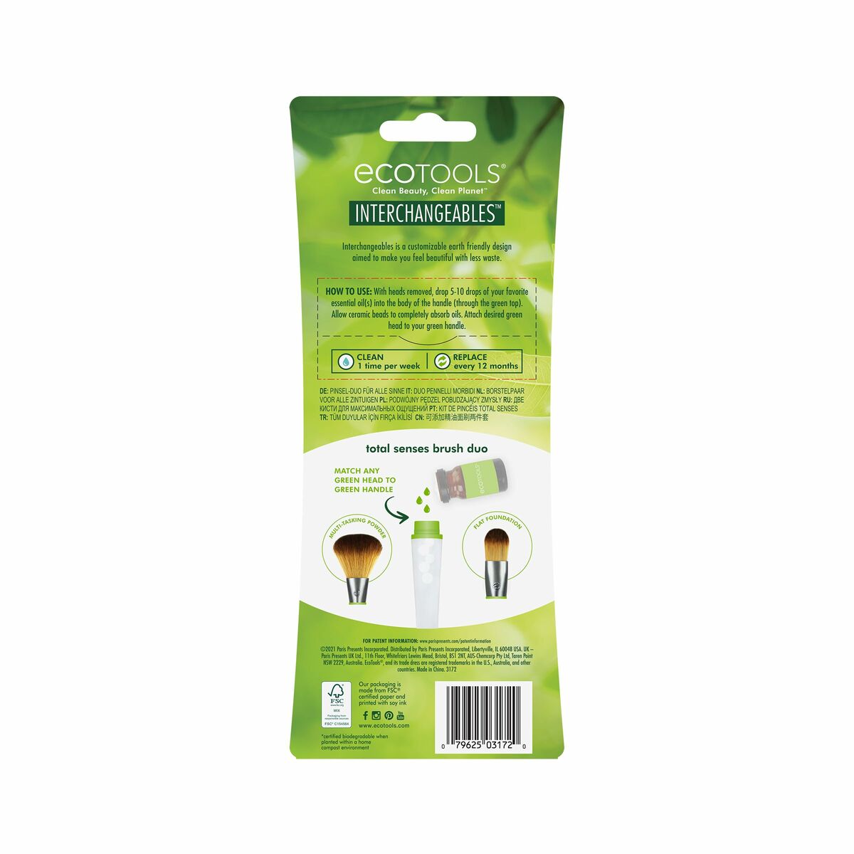 Кисть для макияжа Total Sense Ecotools Total Senses Brush Duo 3 Предметы-4