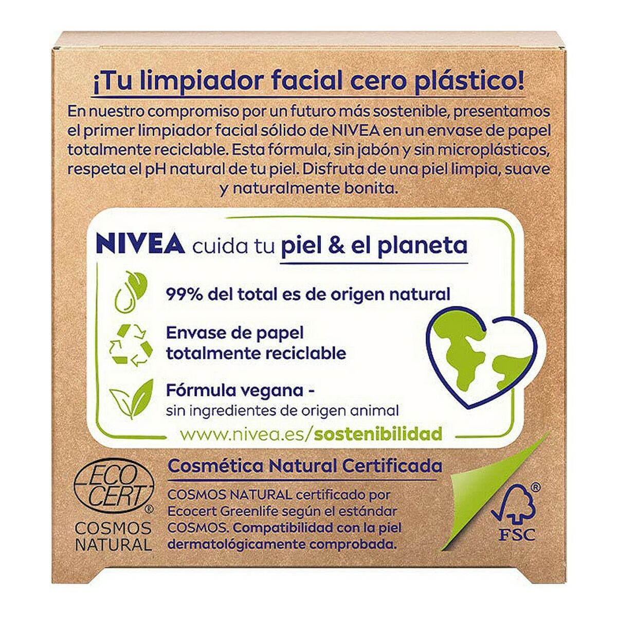 Очищающий гель для лица Naturally Clean Nivea 94434 твердый 75 g-2