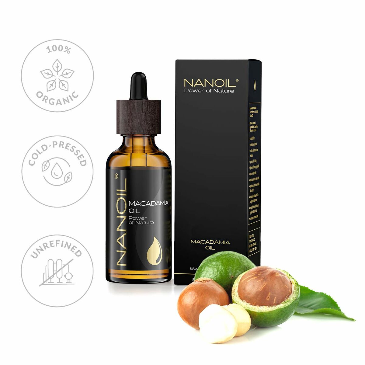 Nanoil Power Of Nature Körperöl Macadamianussöl (50 ml)-2