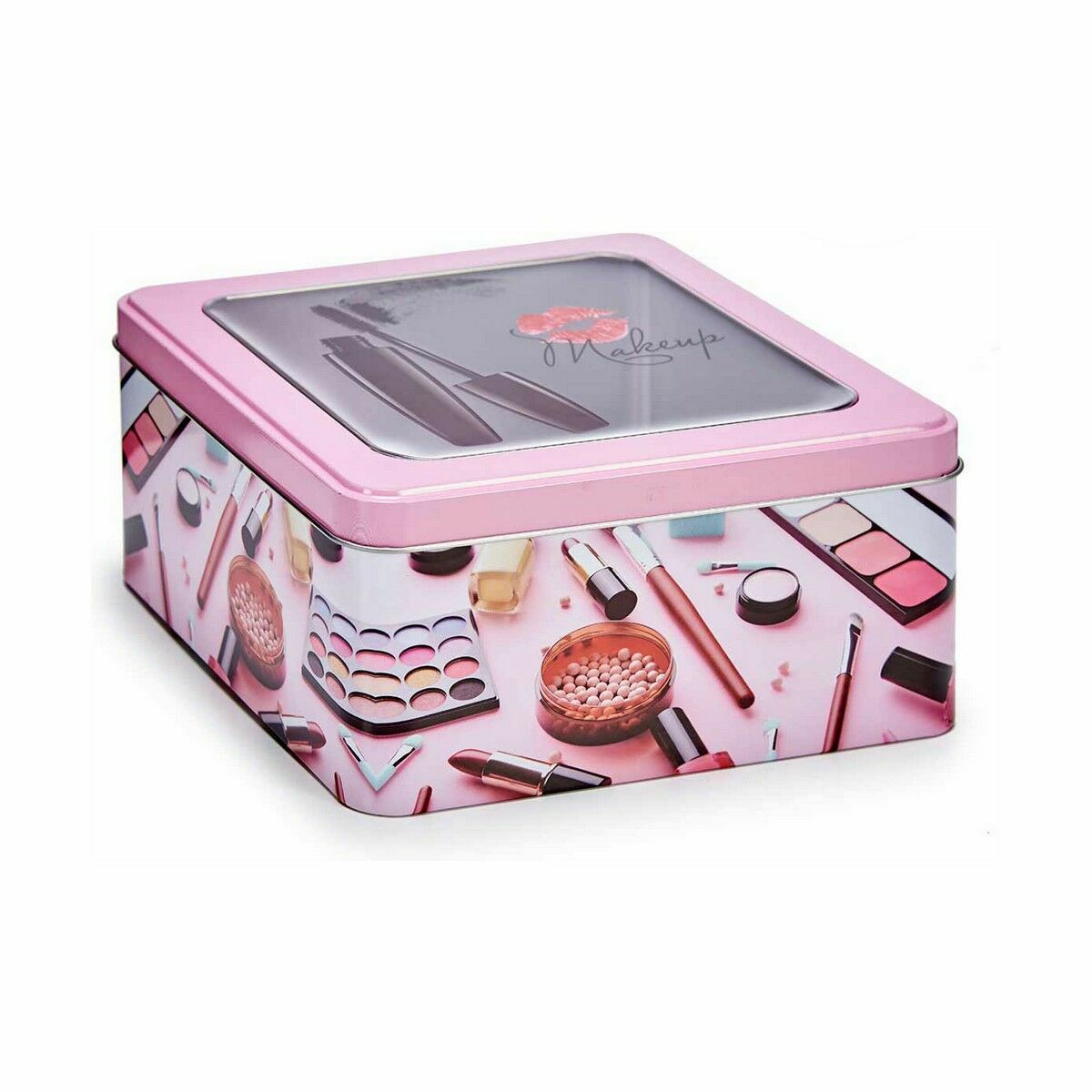 Contenitore per il trucco dello stagno rosa 18 x 8,5 x 18 cm (18 pezzi)-2