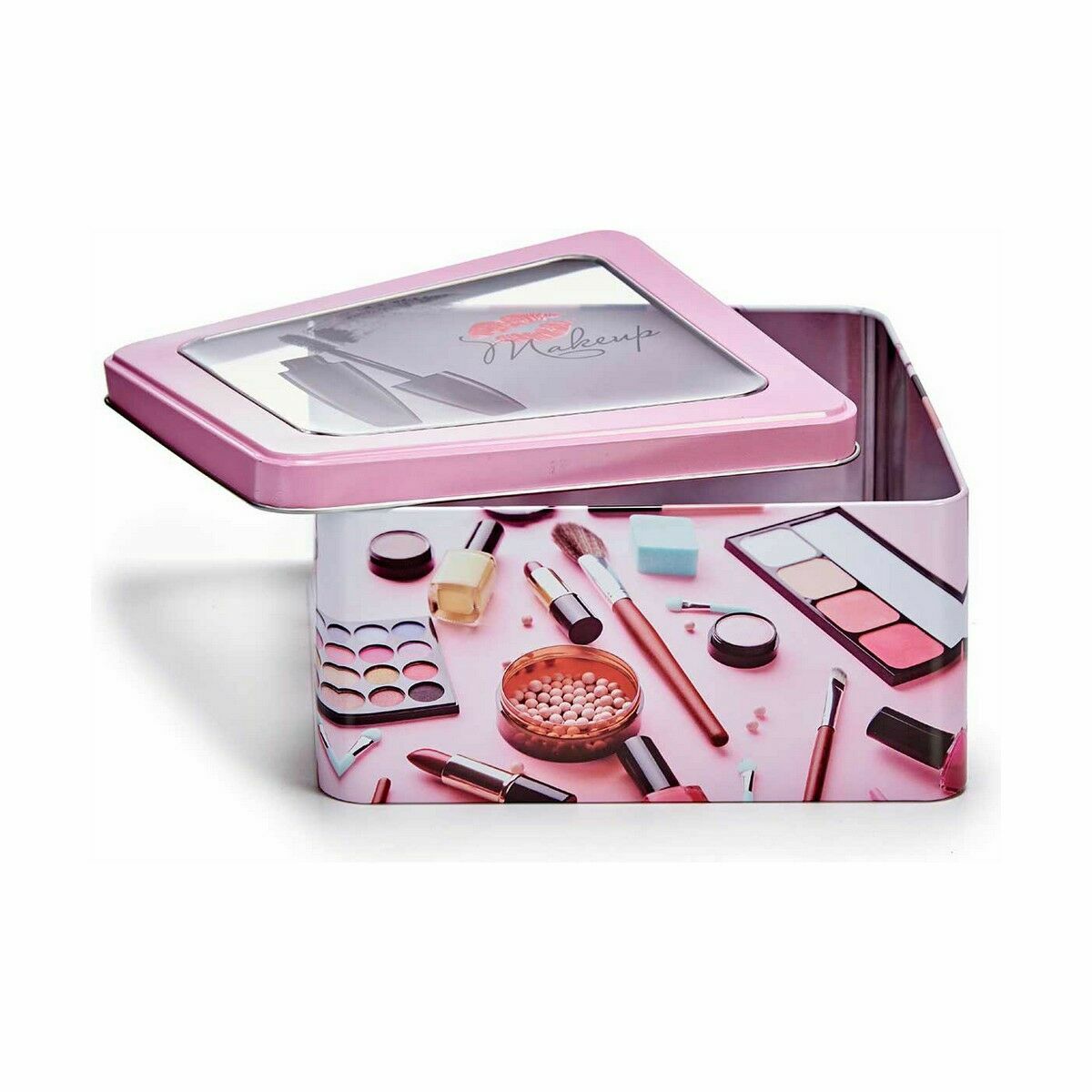 Contenitore per il trucco dello stagno rosa 18 x 8,5 x 18 cm (18 pezzi)-4