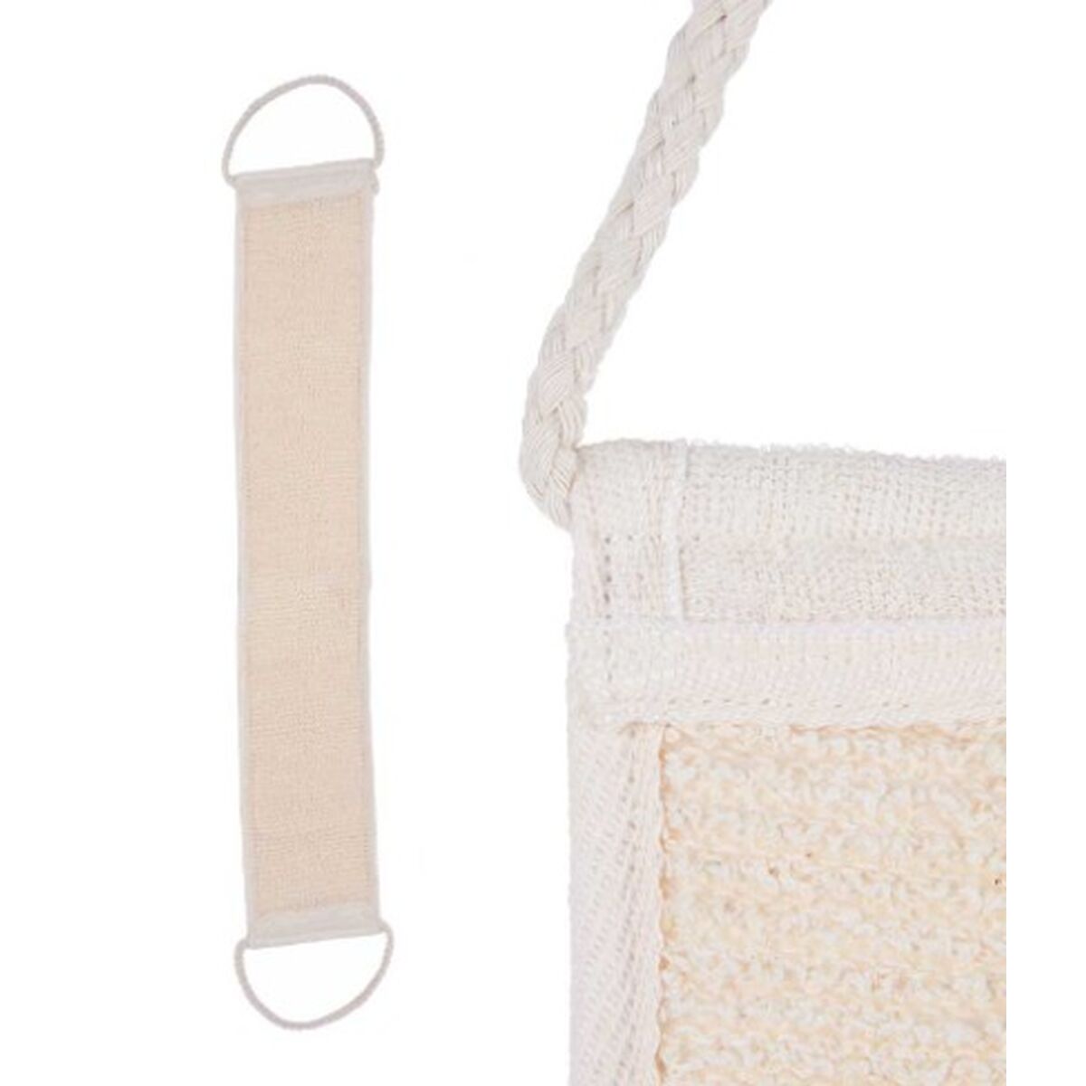 Body Washcloth With Handles White Beige 20 x 2.5 x 9.5 cm (24 pieces)-2