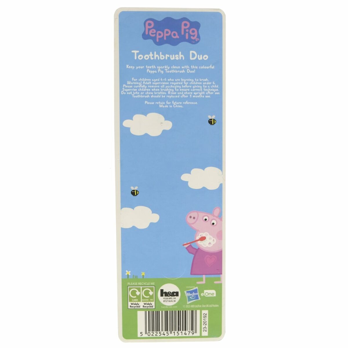 Kinder Zahnbürste Peppa Pig Pink Blue (2 Stück)-2