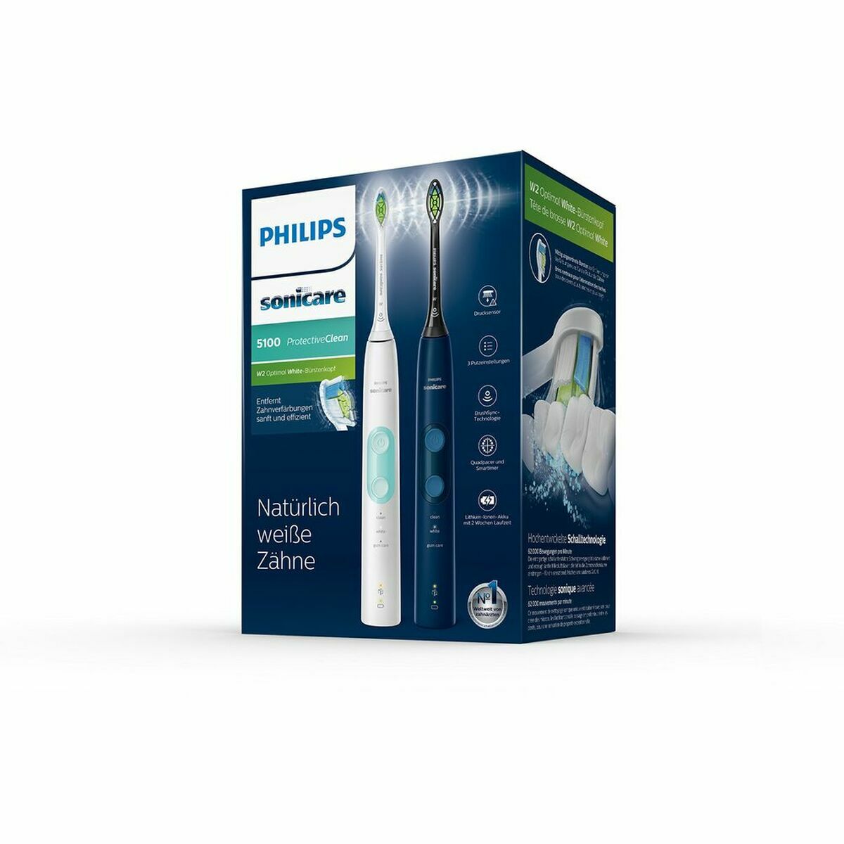 Philips Sonicare ProtectiveClean 5100 elektrische Zahnbürste (2 Stück)-2