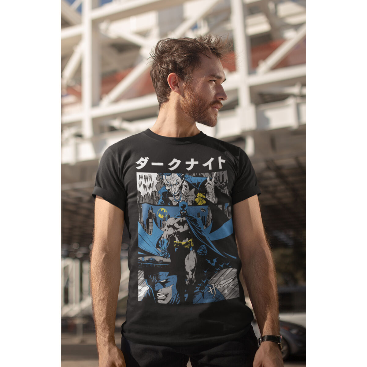 Maglietta a manica corta Batman Manga Cover Black Unisex-2