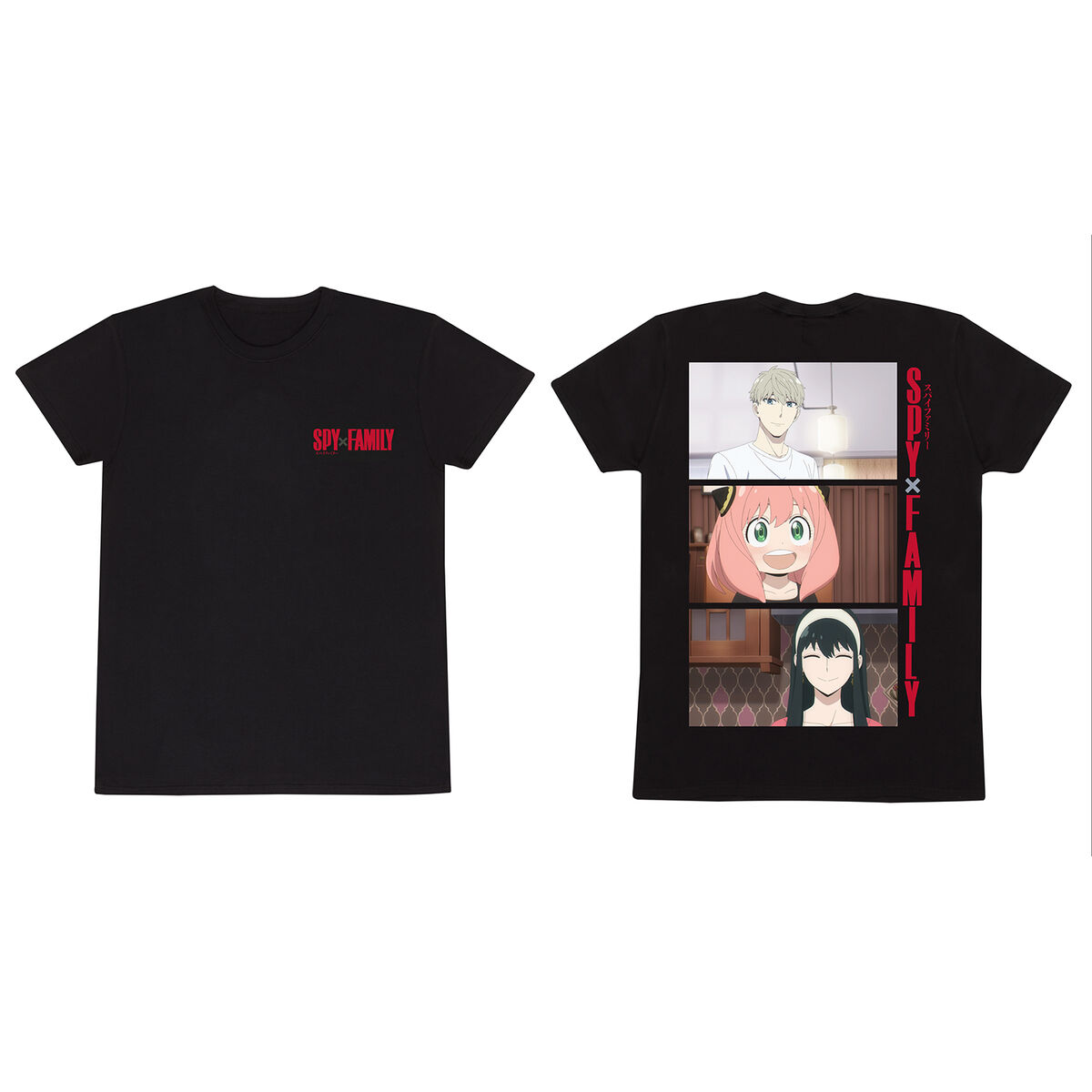 T-shirt à manches courtes Spy X Family Trio Shots Black Unisexe-2