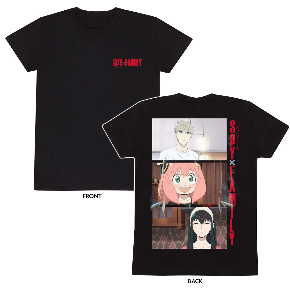 T-shirt à manches courtes Spy X Family Trio Shots Black Unisexe-4