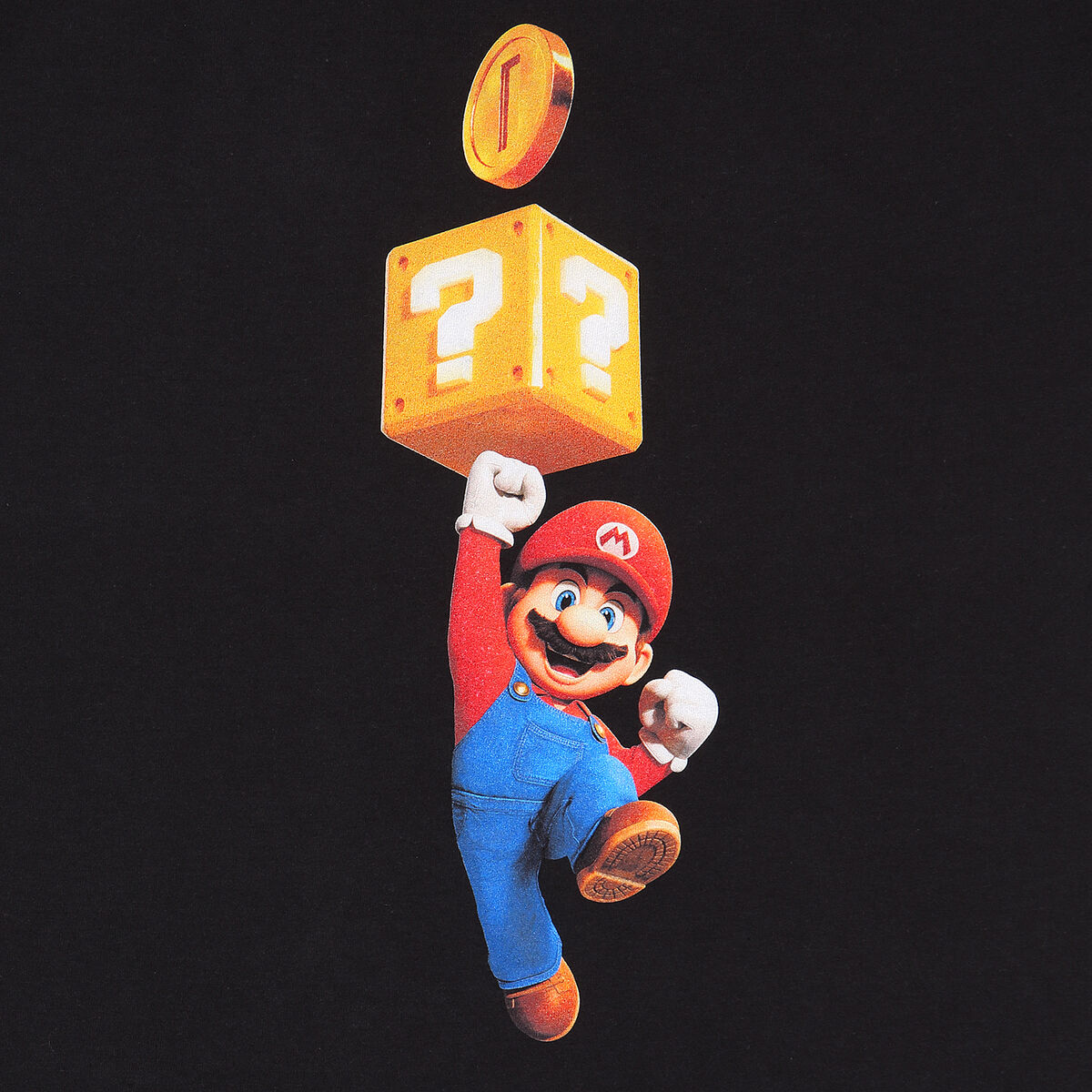Футболка с коротким рукавом Super Mario Mario Coin Чёрный Унисекс-2