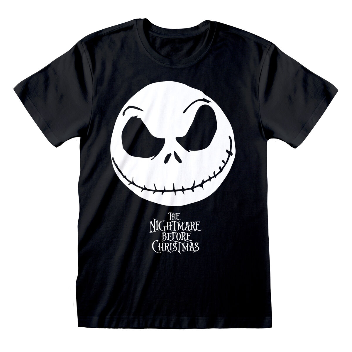 Футболка з коротким рукавом The Nightmare Before Christmas Jack Face Чорний Унісекс