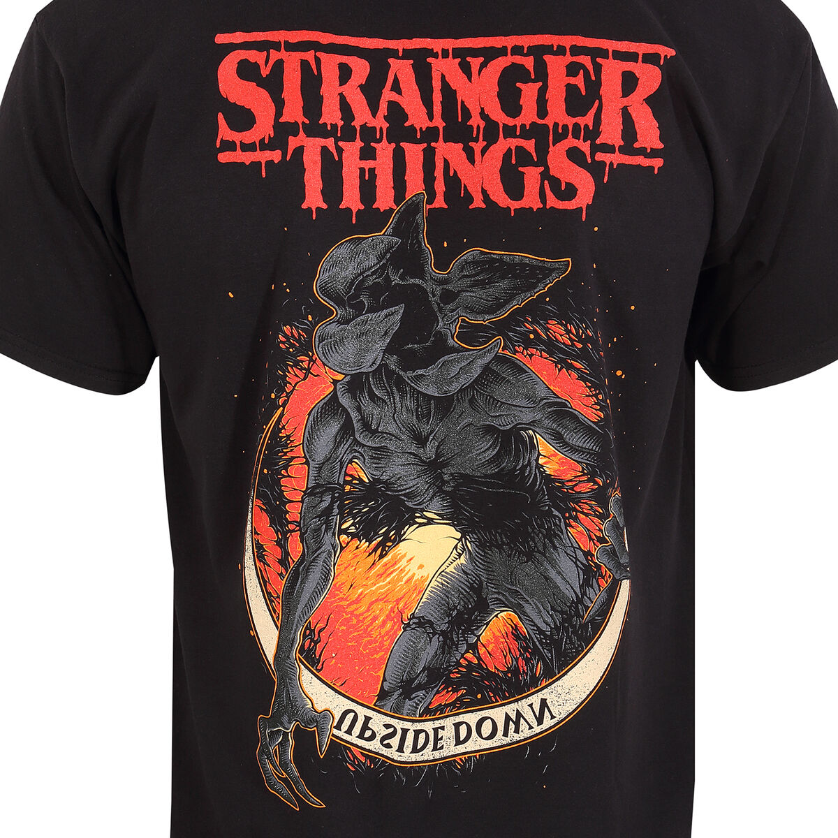 T-shirt à manches courtes Stranger Things Demogorgon Upside Down Black Unisex-3