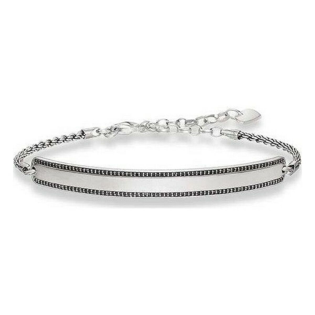 Браслеты унисекс Thomas Sabo LBA0009-643-11 Серебристый Чёрный 19 cm 15-18 cm-2