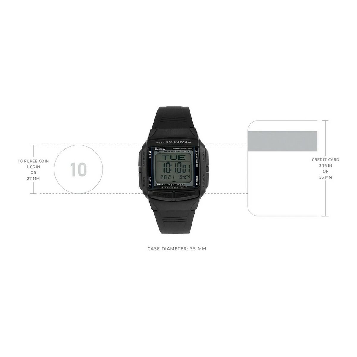 Casio DB-36-1AV Unisex-Uhr (Ø 37 mm)-3