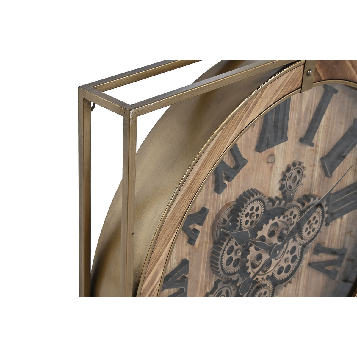 Настенное часы Home ESPRIT Позолоченный Натуральный Стеклянный Железо Деревянный MDF 72 x 10 x 72 cm-2