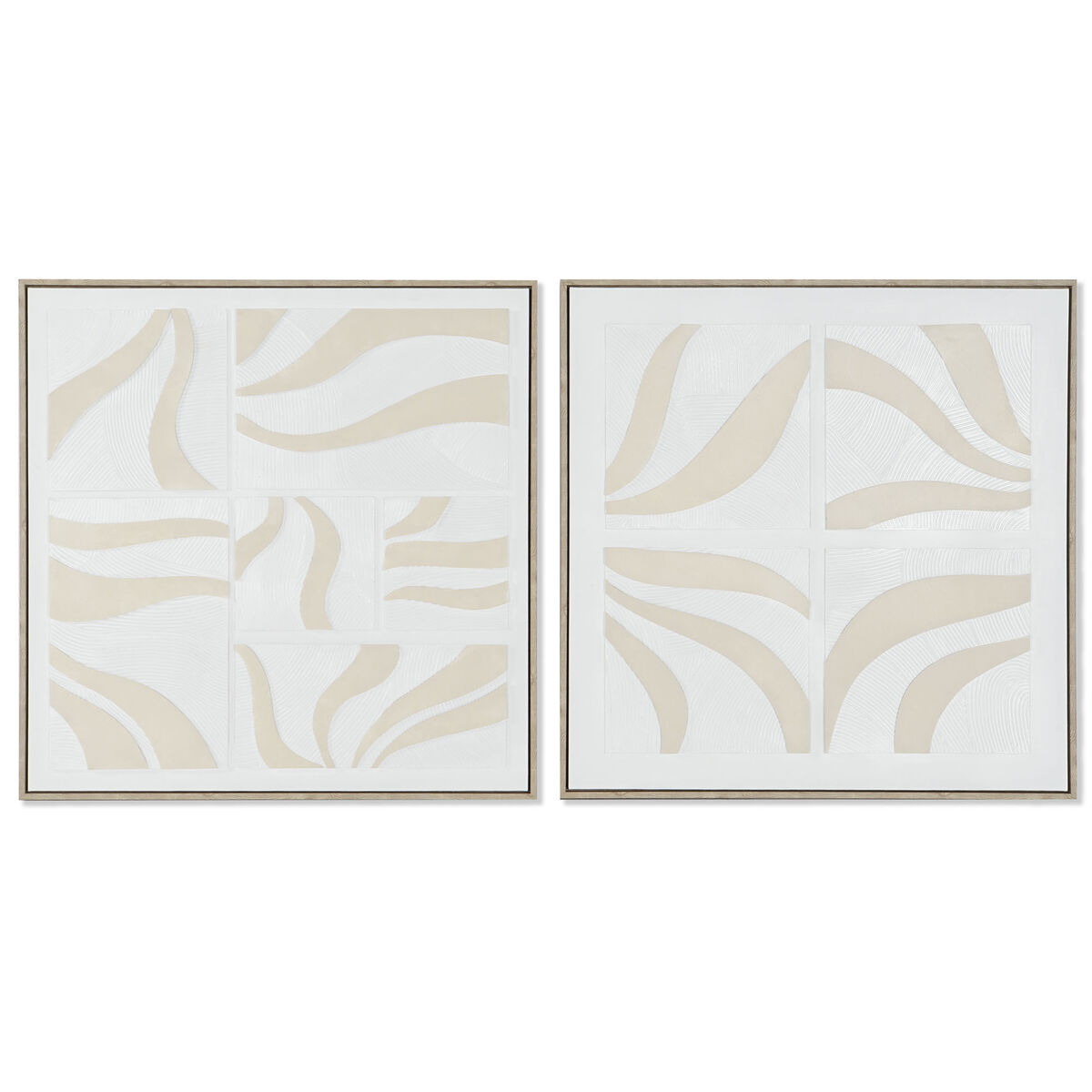 Картина Home ESPRIT Белый Бежевый Абстракция Скандинавский 83 x 4,5 x 83 cm (2 штук)