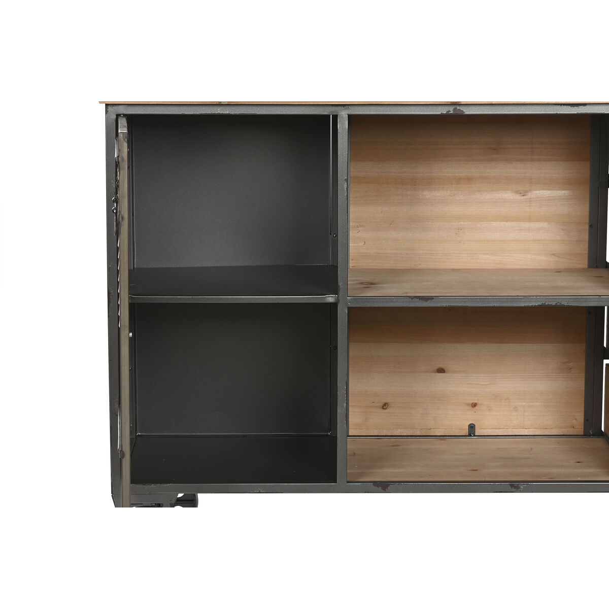 Тумба с ящиками Home ESPRIT Серый Натуральный Металл Ель Vintage 104 x 34 x 76,5 cm-3