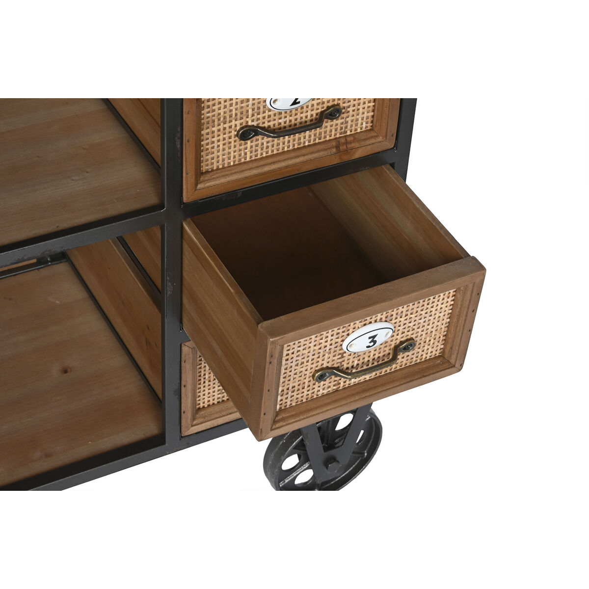 Тумба с ящиками Home ESPRIT Серый Натуральный Металл Ель Vintage 104 x 34 x 76,5 cm-4