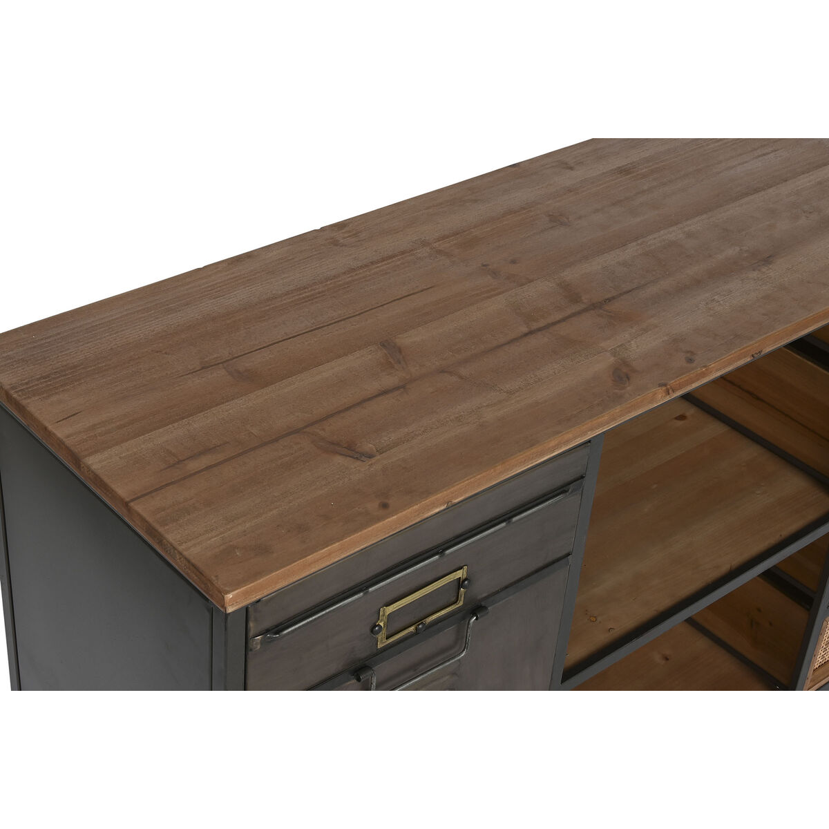 Тумба с ящиками Home ESPRIT Серый Натуральный Металл Ель Vintage 104 x 34 x 76,5 cm-6