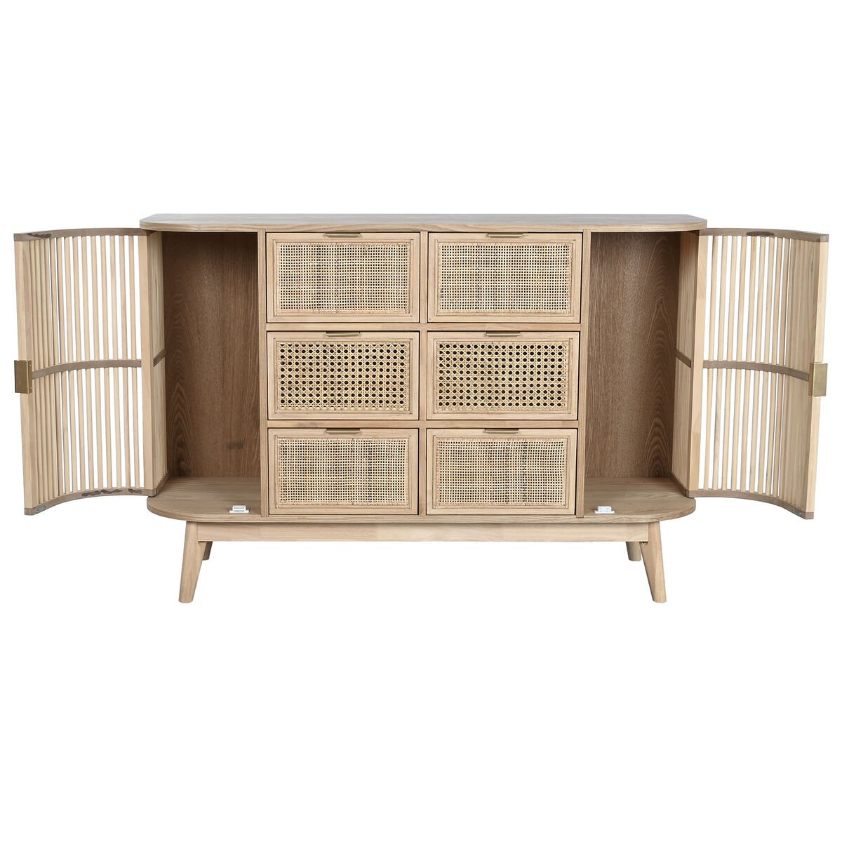 Тумба с ящиками Home ESPRIT Позолоченный Натуральный Ель 120 x 40 x 80 cm-3