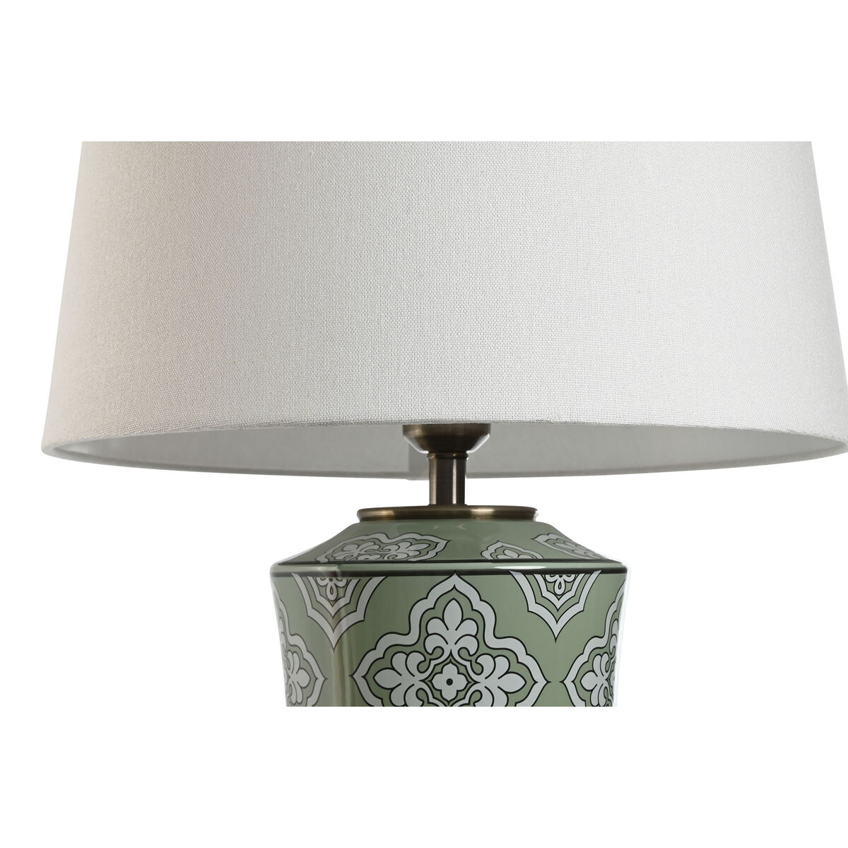 Table Lamp Home ESPRIT White Green Gold Plated Ceramics 50 W 220 V 40 x 40 x 69 cm-2