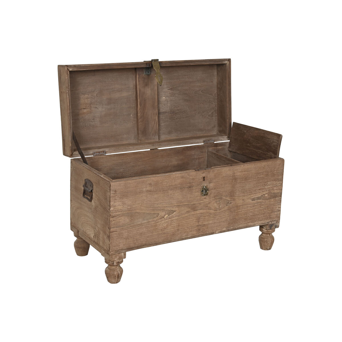 Сундук Home ESPRIT Коричневый Чёрный Натуральный Деревянный 89 x 54 x 54 cm-2