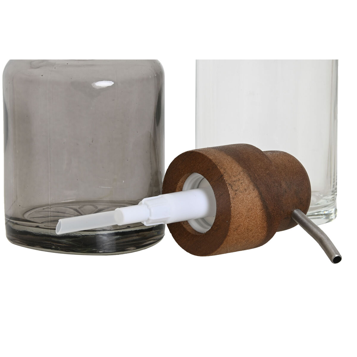 浴室套装Home ESPRIT灰色透明铝玻璃相思木10 x 7 x 16 cm-2