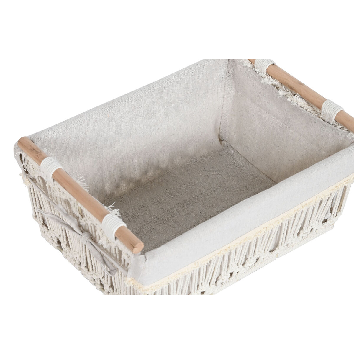 Бельевая корзина Home ESPRIT Белый Натуральный Металл Shabby Chic 42 x 32 x 51 cm 5 Предметы-2