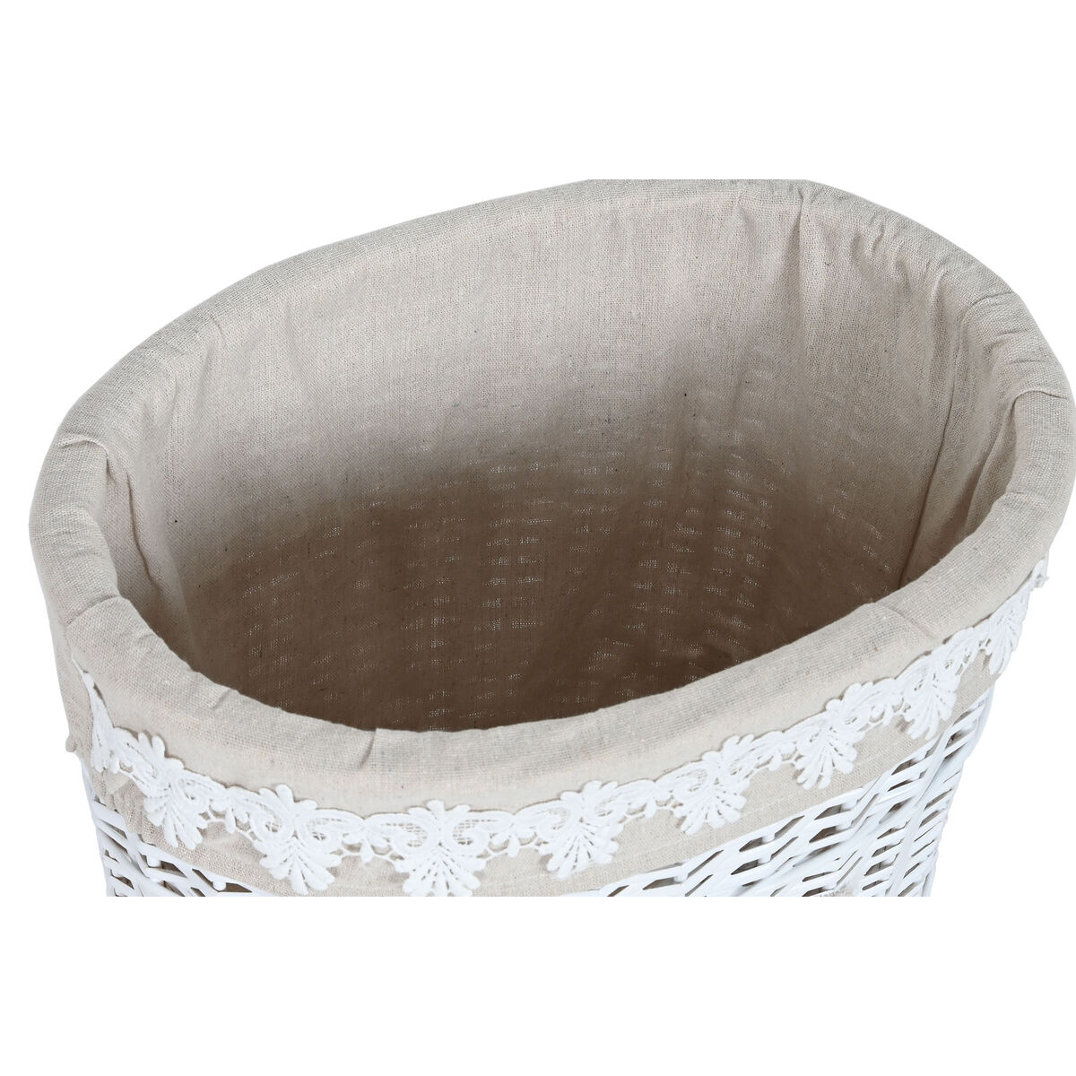 Бельевая корзина Home ESPRIT Белый Бежевый плетеный 49 x 36 x 55 cm 3 Предметы-2