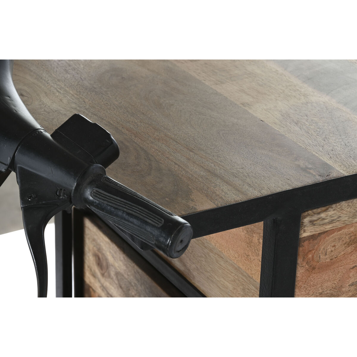 Тумба с ящиками Home ESPRIT Коричневый Чёрный Железо Древесина манго Мотоцикл Loft Изношенный 100 x 68 x 105 cm-6