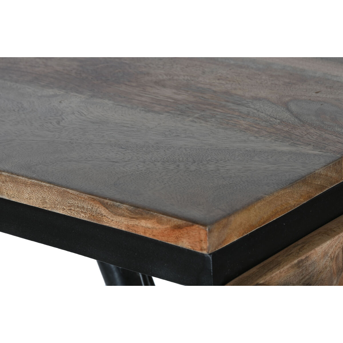 होम ESPRIT कंसोल येलो ब्राउन ब्लैक आयरन मैंगो वुड 195 x 40 x 91 सेमी-2