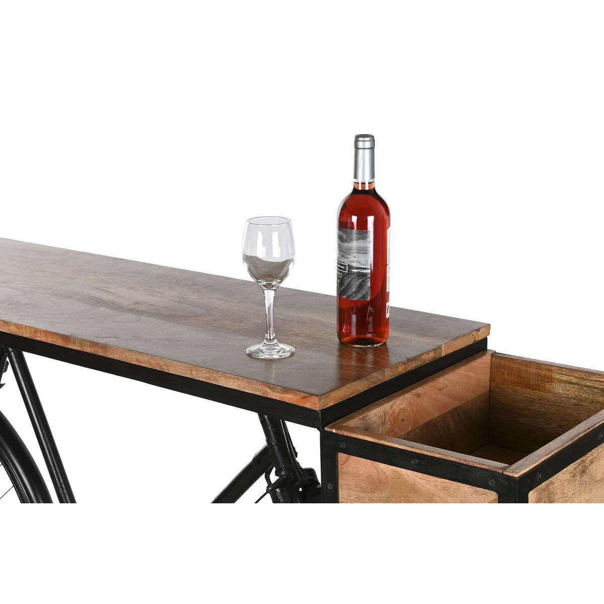 होम ESPRIT कंसोल येलो ब्राउन ब्लैक आयरन मैंगो वुड 195 x 40 x 91 सेमी-3